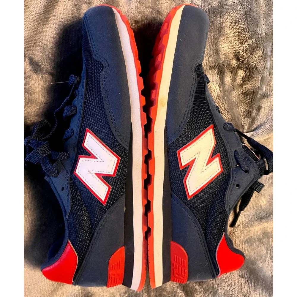 New Balance 515 Navy Blue‎ Red Kids Big Boys Sneakers GC515KNR Size 6 US
